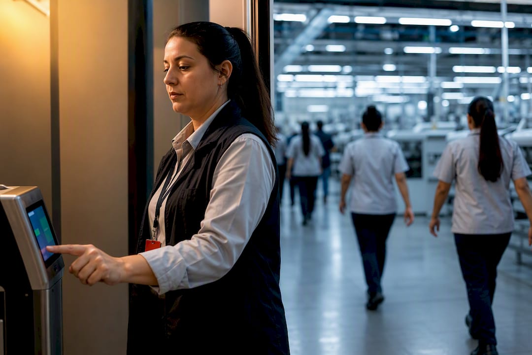 Registro de horas en planta textil
