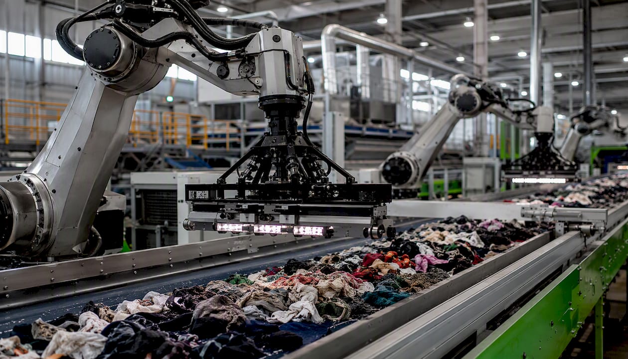 Aplicación de tecnología robótica y análisis hiperespectral para optimizar el reciclaje de textiles
