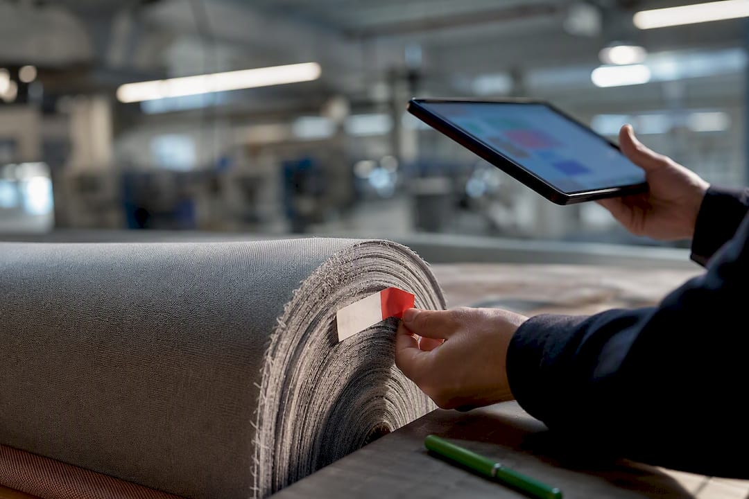 Bobina textil asociada a historial digital