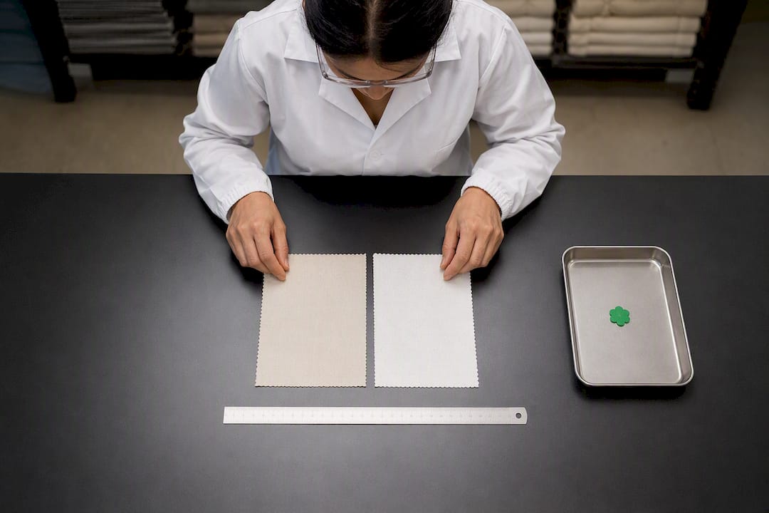 Muestras textiles comparadas por defecto